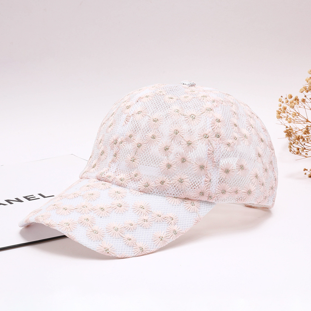 Gorra de Béisbol con Bordado de Margaritas Caladas | Estilo Retro Artístico para Mujer | Verano - Imagen 3