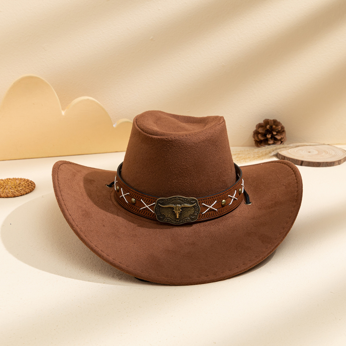 Sombrero de Sol Western Retro con Hebilla Metálica | Unisex para Hombre y Mujer | Estilo Vaquero Chic - Imagen 5