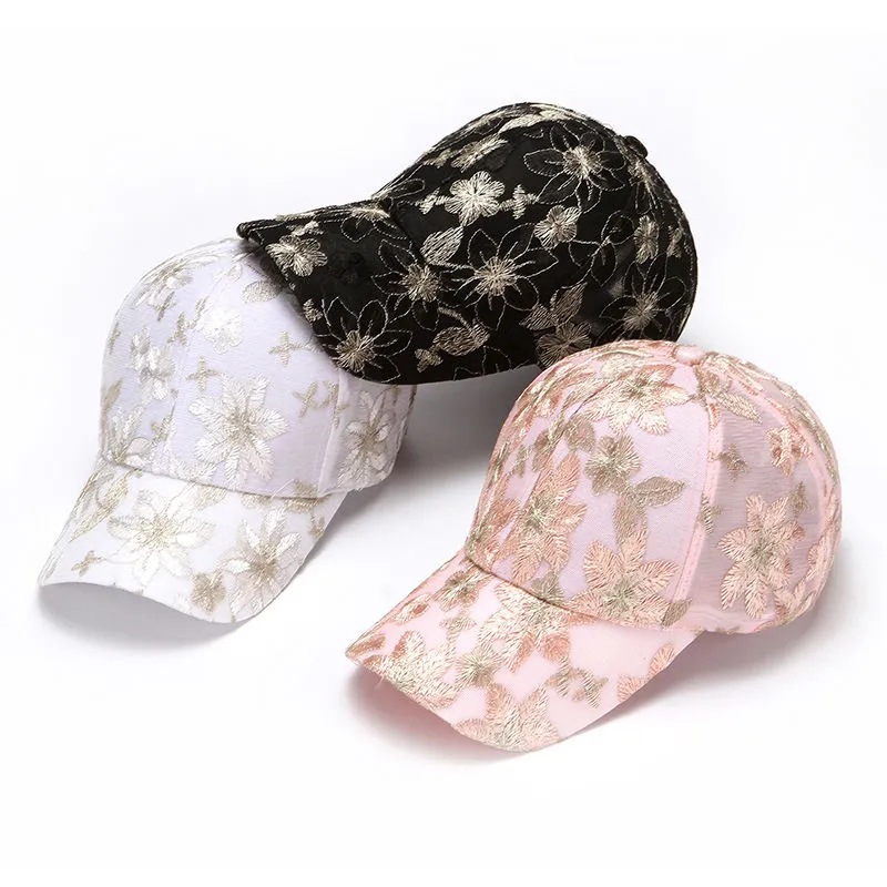 Gorra de Béisbol con Bordado Floral para Mujer | Estilo Retro Seda | Protección Solar UV - Imagen 4