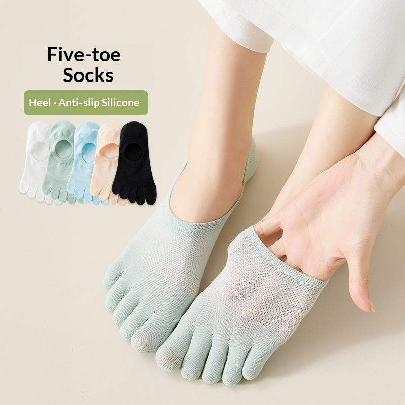 Calcetines de Cinco Dedos Antideslizantes para Mujer | Yoga Pilates Fitness Verano | Talón de Silicona - Imagen 4