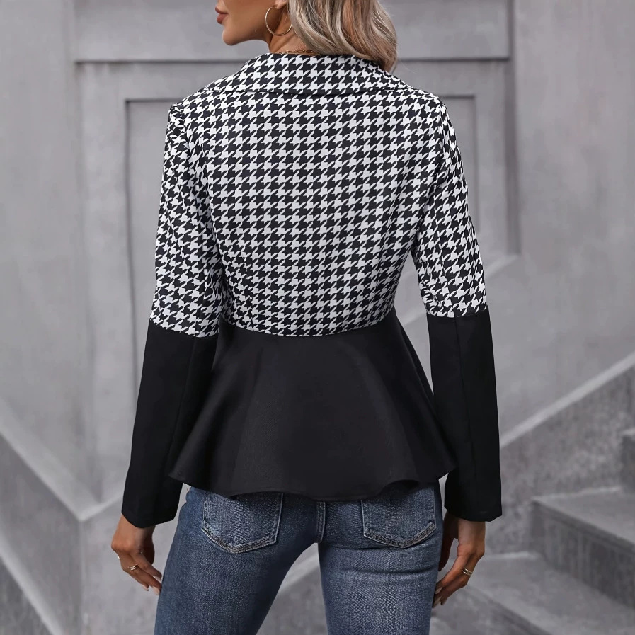 Chaqueta Pata de Gallo para Mujer | Cazadora con Botones Degradados | Estilo Entretiempo - Imagen 5