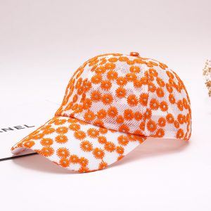 Gorra de Béisbol con Bordado de Margaritas Caladas | Estilo Retro Artístico para Mujer | Verano