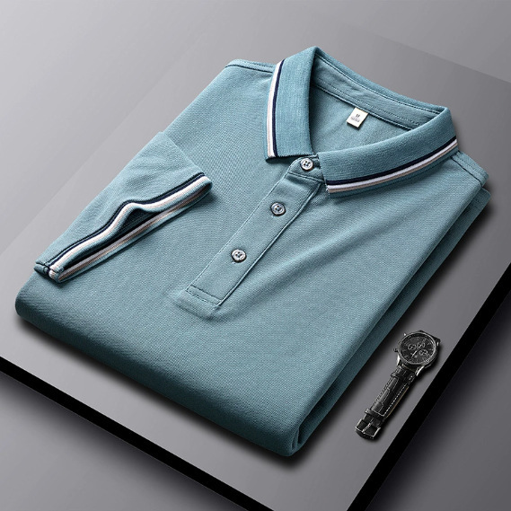 Polo de Manga Corta con Cuello Vuelto para Hombre | Negro Clásico y Versátil - Imagen 5