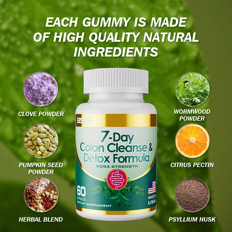Gomitas Detox de 7 Días para Limpieza de Colon | Con Psyllium y Clavo | 60 Gominolas | Apoyo Digestivo Natural | TiendasFR