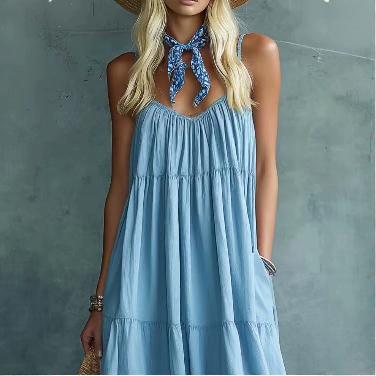 Vestido Largo de Verano Sin Mangas con Tirantes | Elegante de una Sola Pieza | Moda 2026 - Imagen 3