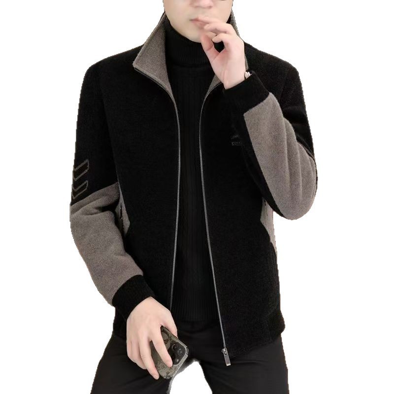 Chaqueta con Cuello Alto y Forro Polar para Hombre | Tejido Grueso para Otoño e Invierno - Imagen 9
