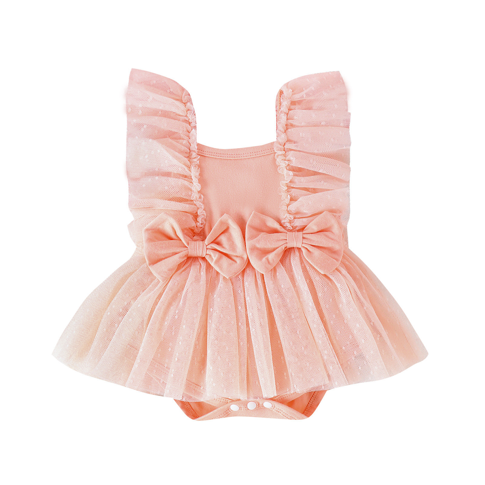 Mono de Princesa con Falda de Red para Bebé Niña | Albaricoque | Tallas 0-18M | Body con Volante para Fotos y Eventos | TiendasFR - Imagen 8