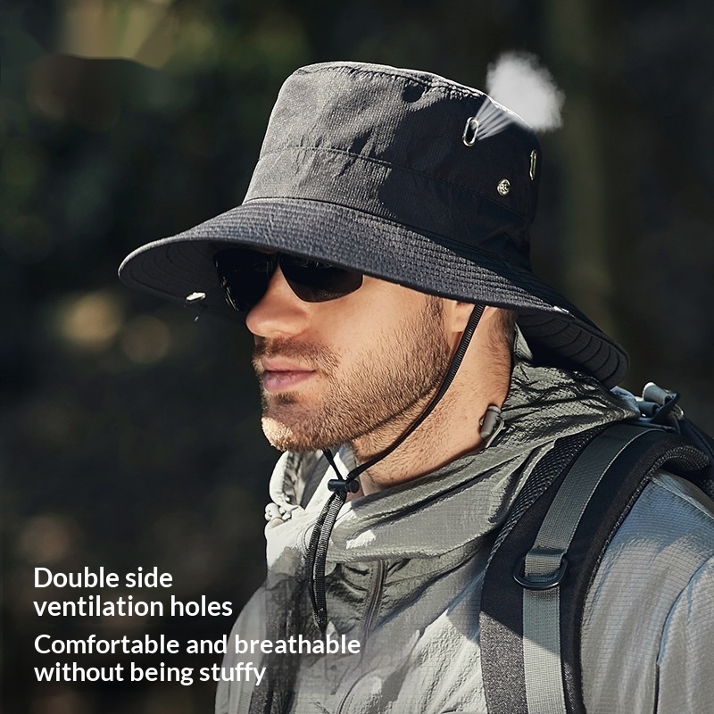 Sombrero Tipo Cubo Ajustable para Hombre | Bucket Hat Verde Militar Primavera-Verano - Imagen 10