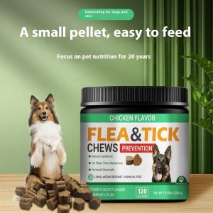 Suplemento Antipulgas y Garrapatas para Perros | Sabor a Pollo | Fórmula Natural con Vitaminas B | 300g | TiendasFR