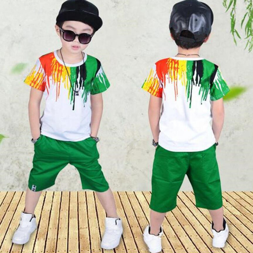 Conjunto Infantil Verde de Verano para Niño | Pantalón Corto Incluido | Tallas 100-150 cm | Ropa Fresca y Cómoda | TiendasFR - Imagen 3