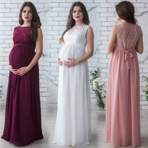 Vestido de Maternidad sin Mangas de Encaje | Negro | Tallas S-3XL | Elegante para Embarazo y Posparto | TiendasFR