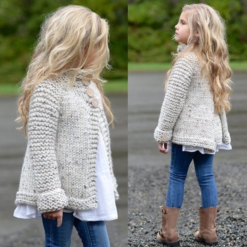 Cárdigan para Niña | Beige | Tallas 90-150 cm | Abrigo Ligero y Versátil para Primavera y Otoño | TiendasFR