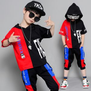 Conjunto Deportivo Coreano para Niño | Rojo y Negro | Tallas 110-170 cm | Ropa de Verano con Estilo | TiendasFR
