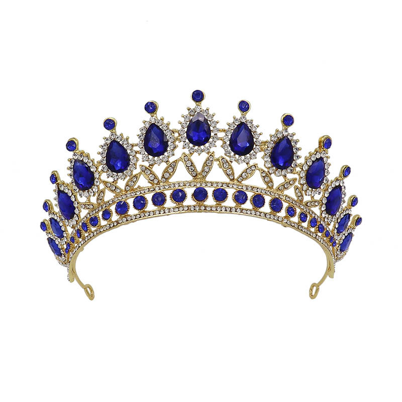 Corona Nupcial Princesa Barroca | Estilo Majestuoso | Color Azul | Joyería de Novia | TiendasFR - Imagen 6
