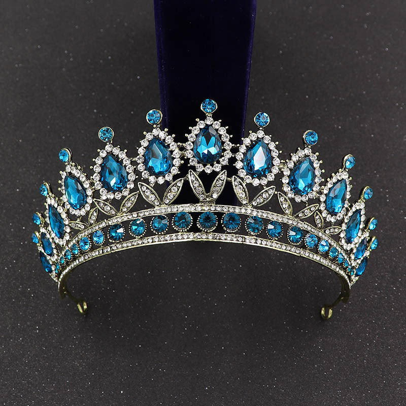 Corona Nupcial Princesa Barroca | Estilo Majestuoso | Color Azul | Joyería de Novia | TiendasFR - Imagen 5