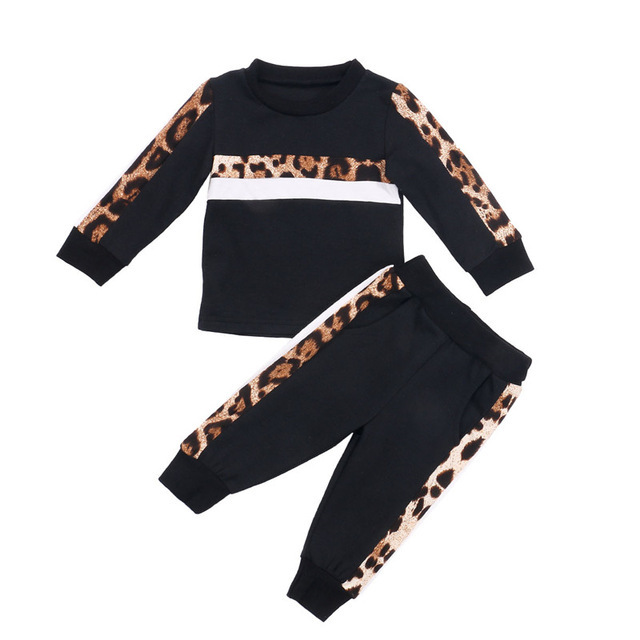Conjunto de Otoño Invierno para Niña | Negro | Tallas 12M-5T | Ropa Cálida y Cómoda para Bebé y Niña | TiendasFR
