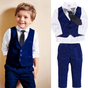 Conjunto Infantil Chaleco + Pantalón para Niño | Azul Caballero | Tallas 2T-7T | Ropa de Ceremonia, Comunión y Boda | TiendasFR