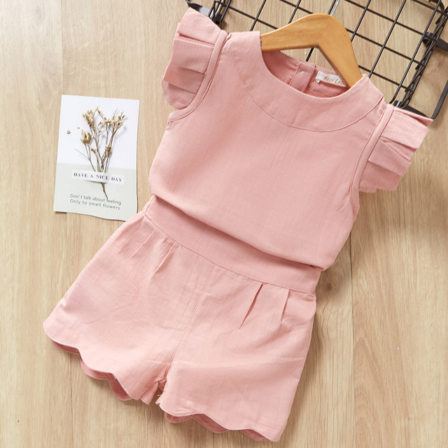 Conjunto de Camiseta y Pantalón Corto para Niña | Azul | Tallas 3T-7 | Ropa Fresca y Cómoda para Verano | TiendasFR