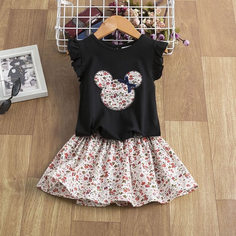 Conjunto de Bebé para Niña | Negro | Tallas 2T-6T | Ropa Versátil para Vacaciones y Diario | TiendasFR - Imagen 2