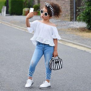 Conjunto de Verano Blanco para Niña | Camisa + Pantalón Corto | Tallas 2T-6T | Ropa Fresca y Elegante | TiendasFR