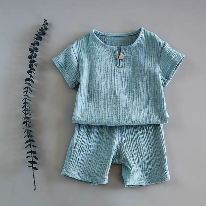 Traje de Verano de Manga Corta para Bebé | Azul | Tallas 80-130 cm | Ropa Fresca y Cómoda para Niños | TiendasFR - Imagen 4
