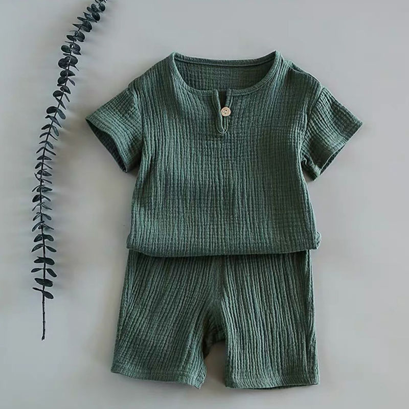 Traje de Verano de Manga Corta para Bebé | Azul | Tallas 80-130 cm | Ropa Fresca y Cómoda para Niños | TiendasFR - Imagen 3