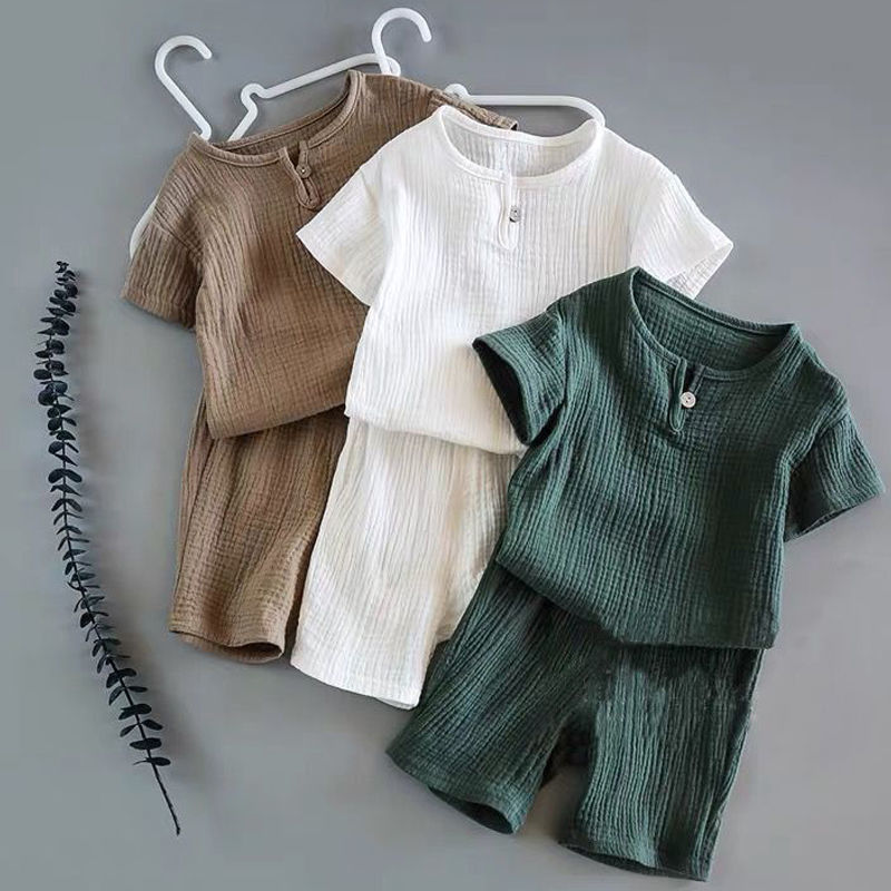 Traje de Verano de Manga Corta para Bebé | Azul | Tallas 80-130 cm | Ropa Fresca y Cómoda para Niños | TiendasFR