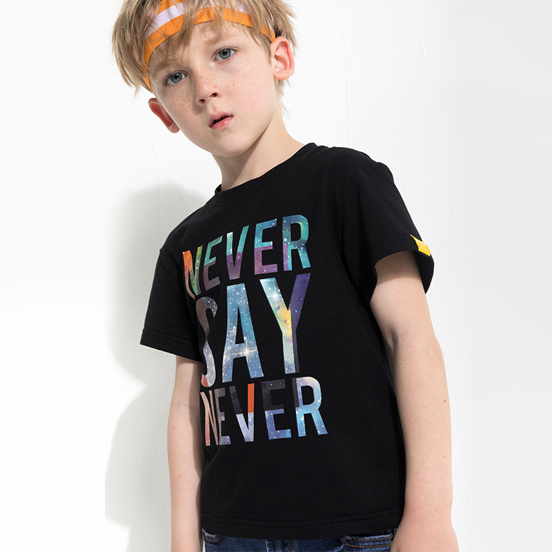 Camiseta con Letras para Niño | Negra | Tallas 90-120 cm | Ropa Moderna para Diario y Colegio | TiendasFR - Imagen 5