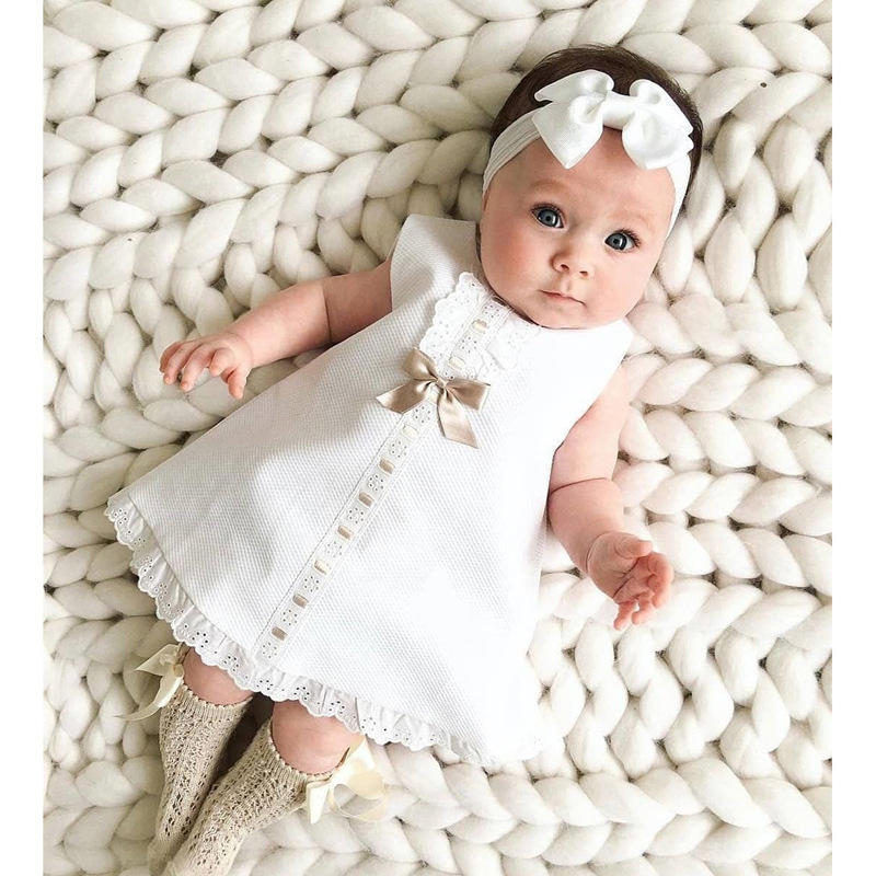 Vestido sin Mangas con Lazo para Bebé Niña | Tallas 70-100 cm | Ropa Fresca y Bonita para Verano | TiendasFR - Imagen 4