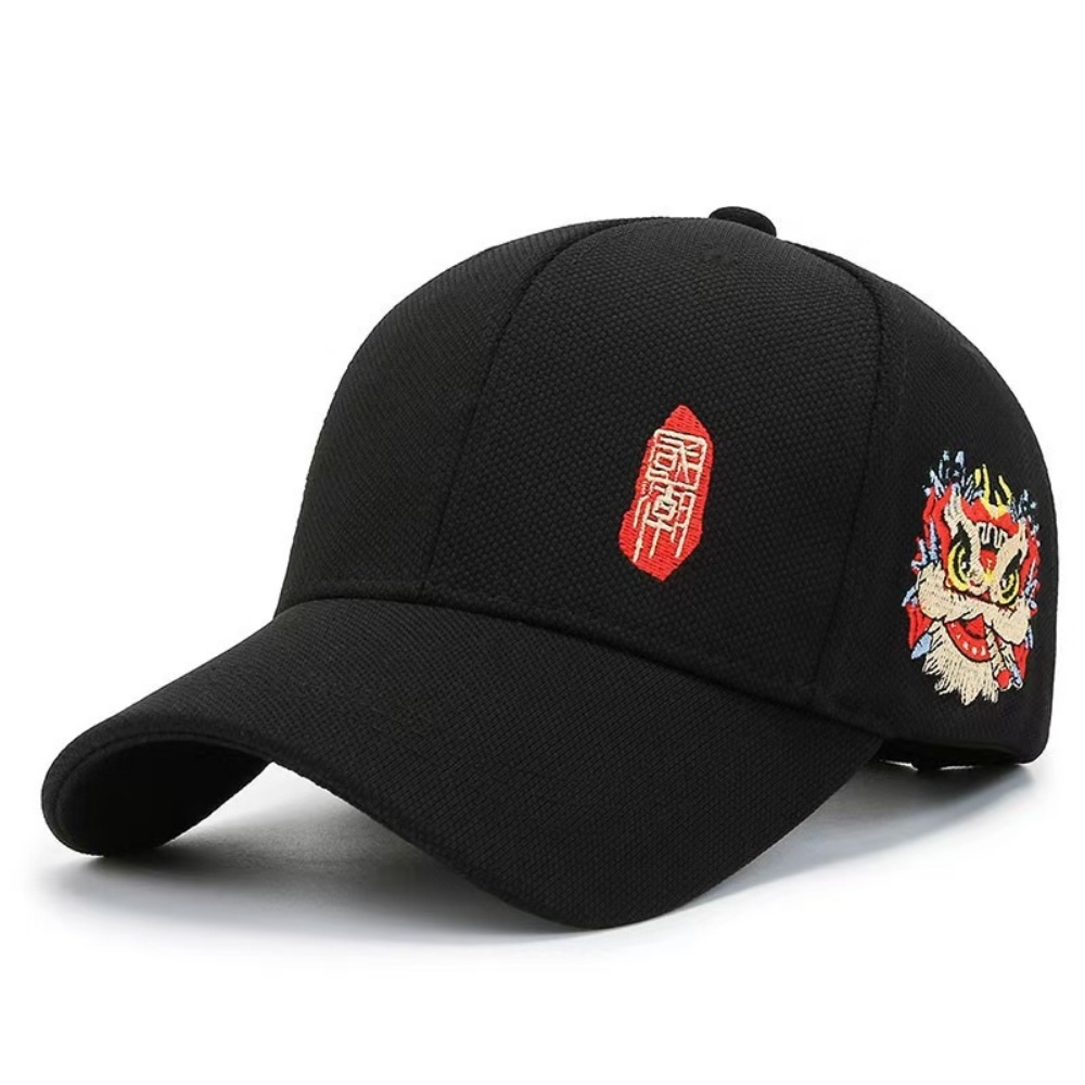Gorra de Béisbol con Estampado de León para Hombre | Transpirable Beige Verano - Imagen 4