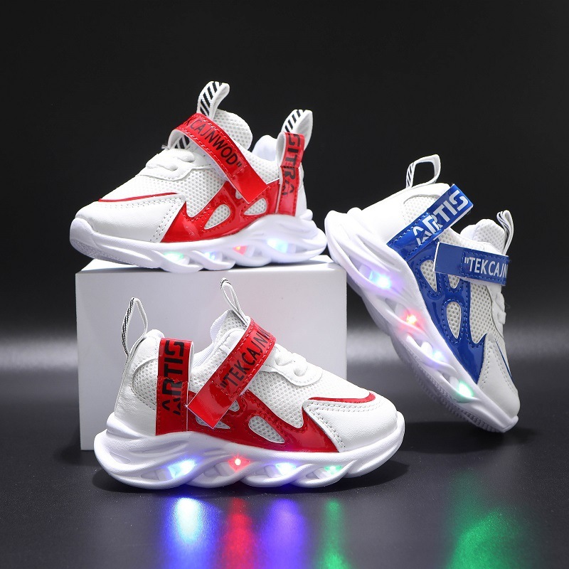 Zapatillas Luminosas con Letras para Niño | Malla Transpirable | Tallas 21-30 | Deportivas con Luces | TiendasFR