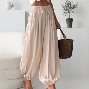 Pantalones de Verano con Cintura Elástica para Mujer | Largo hasta el Tobillo | Cómodos y Frescos