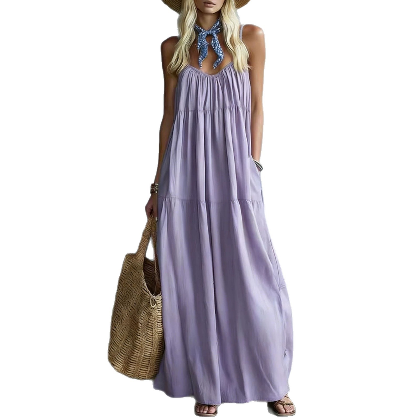 Vestido Largo de Verano Sin Mangas con Tirantes | Elegante de una Sola Pieza | Moda 2026 - Imagen 7