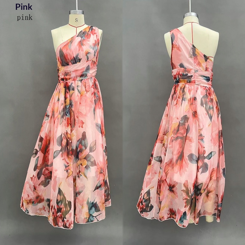 Vestido con Escote Bardot y Estampado para Mujer | Sin Mangas Elegante | Primavera-Verano 2026 - Imagen 4