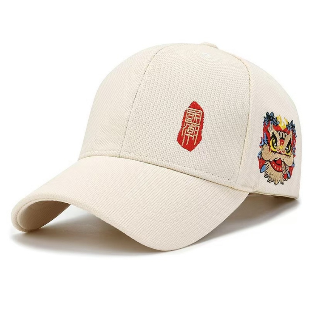 Gorra de Béisbol con Estampado de León para Hombre | Transpirable Beige Verano - Imagen 2