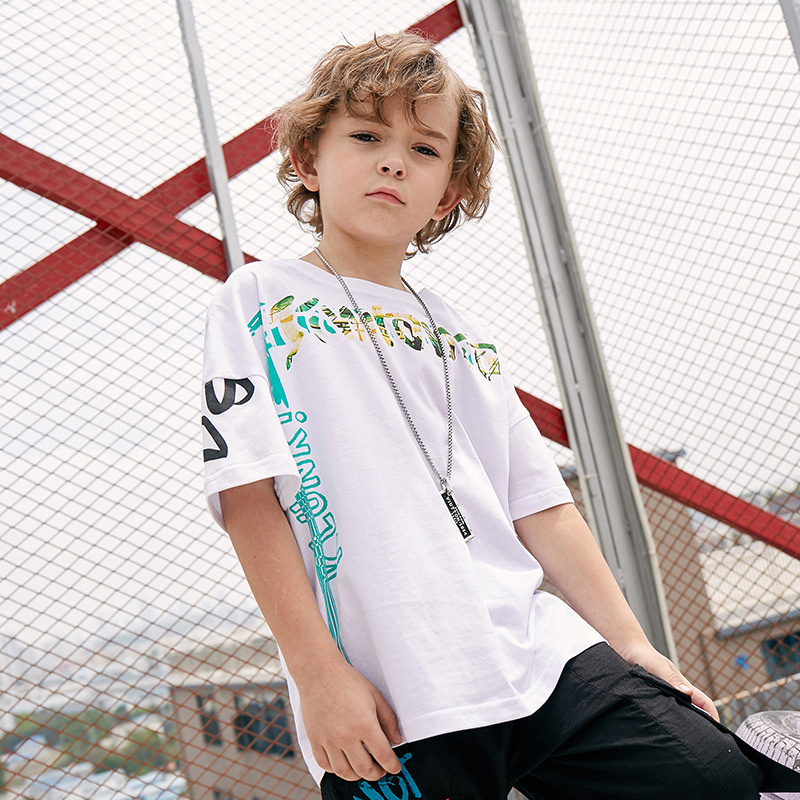 Camiseta Estampada para Niño | Negra | Tallas 120-160 cm | Ropa Moderna para Diario y Colegio | TiendasFR