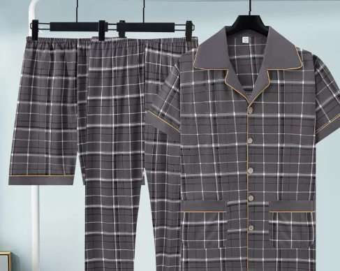 Conjunto de Pijama de Algodón Puro 3 Piezas para Hombre | Cómodo y Transpirable | Múltiples Tallas - Imagen 8