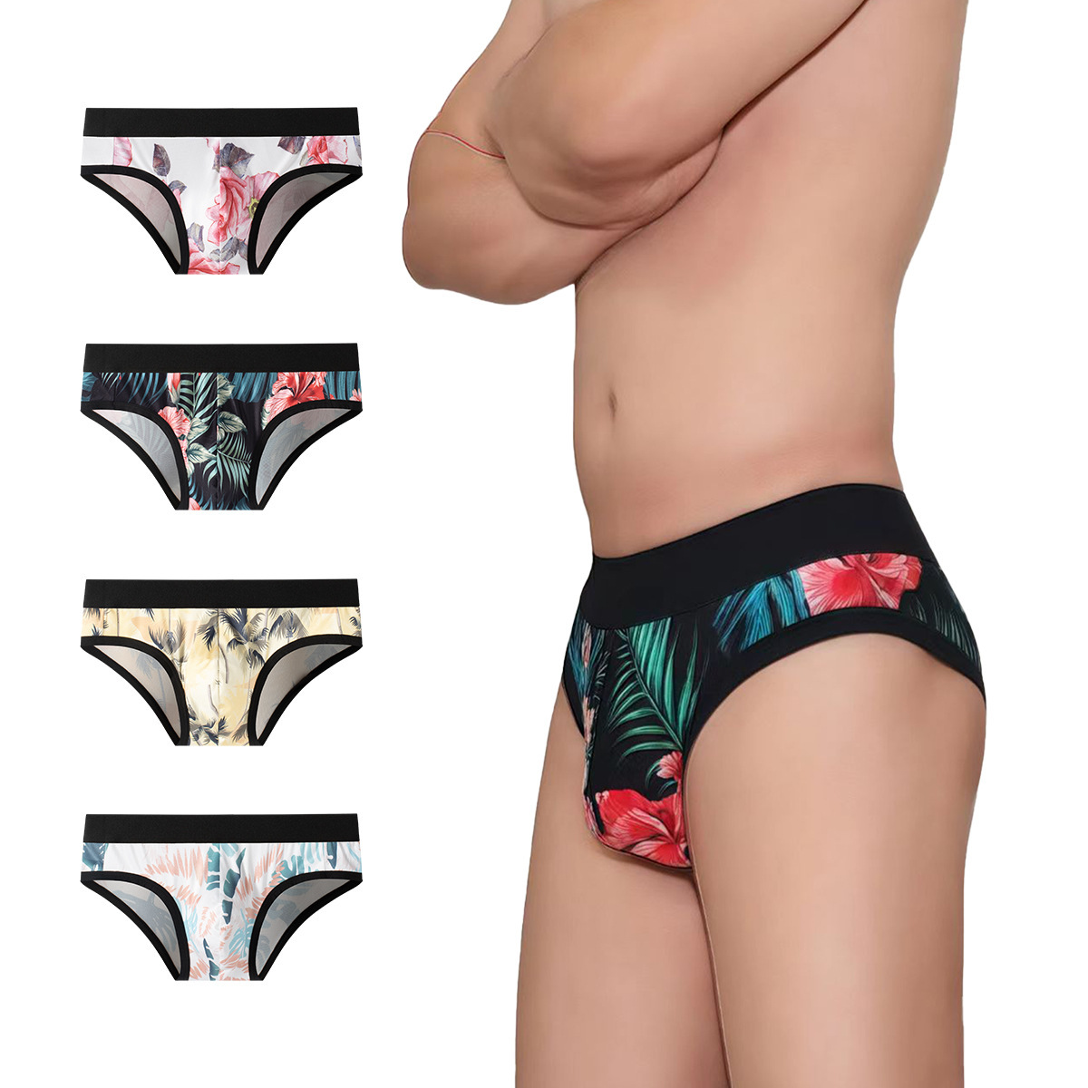 Ropa Interior de Seda de Hielo Estampada | Fresca y Cómoda para Hombre | Tallas Grandes - Imagen 4