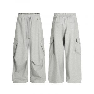 Pantalones Deportivos Holgados de Corte Ajustado para Hombre | Gris Ideal para Otoño