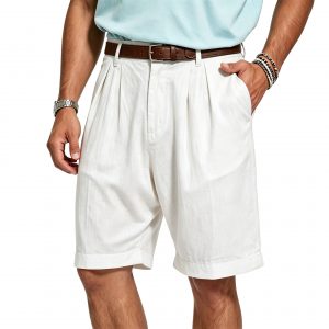 Pantalones Capri Casuales Pierna Recta Estilo Resort para Hombre | Albaricoque Verano