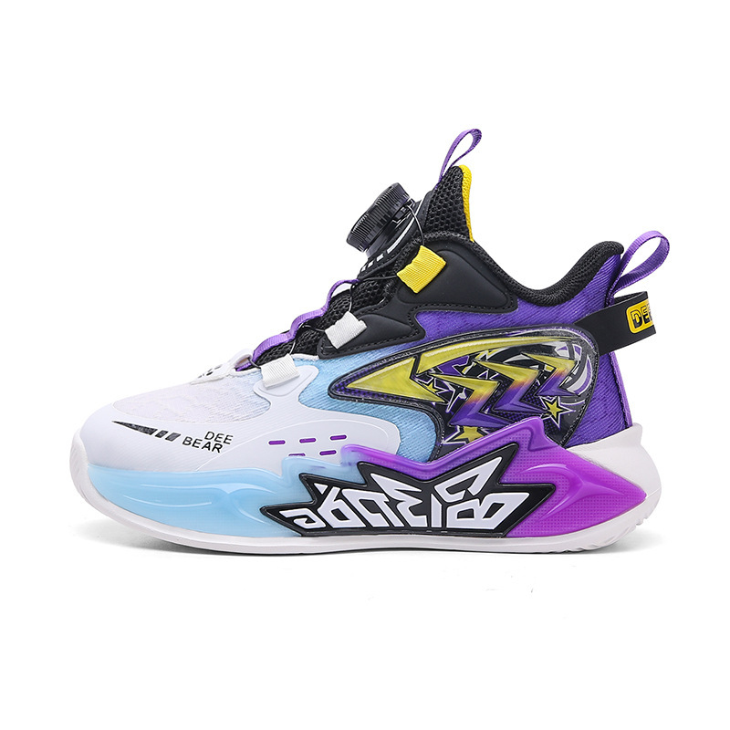 Zapatillas de Baloncesto Spin Dunk para Niño | Negras | Malla Transpirable | Tallas 30-40 | Deportivas para Correr | TiendasFR - Imagen 4