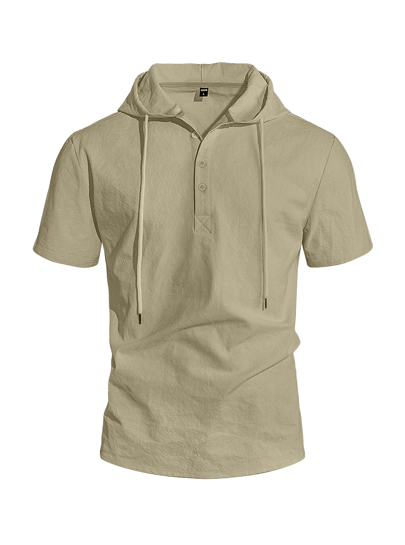 Camisa de Lino de Manga Corta para Hombre | Fresca y Ligera en Albaricoque - Imagen 2