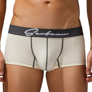 Calzoncillos Bóxer de Tiro Medio a Bajo para Hombre | Cómodos y Básicos | Color Beige