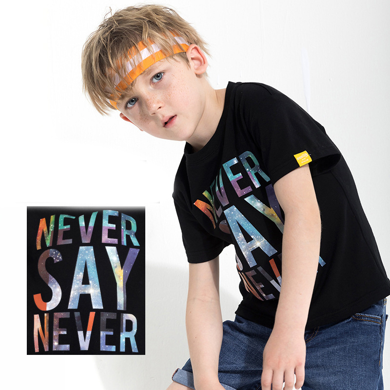 Camiseta con Letras para Niño | Negra | Tallas 90-120 cm | Ropa Moderna para Diario y Colegio | TiendasFR - Imagen 4