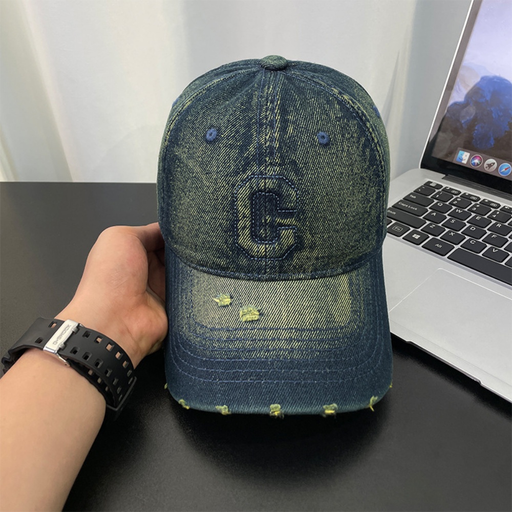 Gorra de Béisbol Vintage con Letras 3D y Efecto Desgastado para Hombre