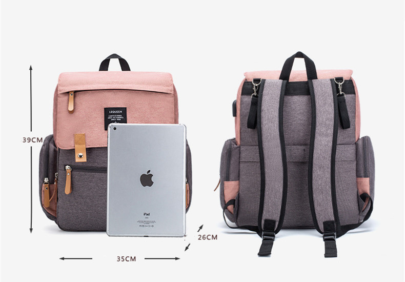 Bolsa Multifuncional de Gran Capacidad para Niños | Estilo Momia | Negra y Gris | Mochila de Viaje y Deporte | TiendasFR - Imagen 2