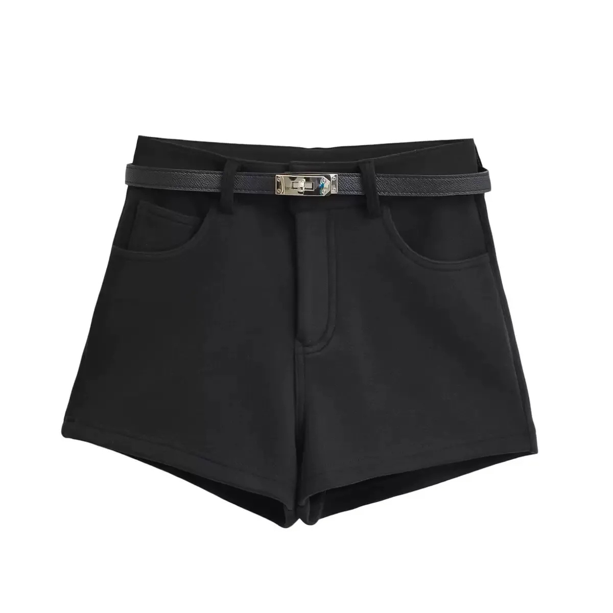 Pantalones Cortos de Tiro Alto con Ribete de Terciopelo | Elegantes y Cómodos | Talla Única - Imagen 5