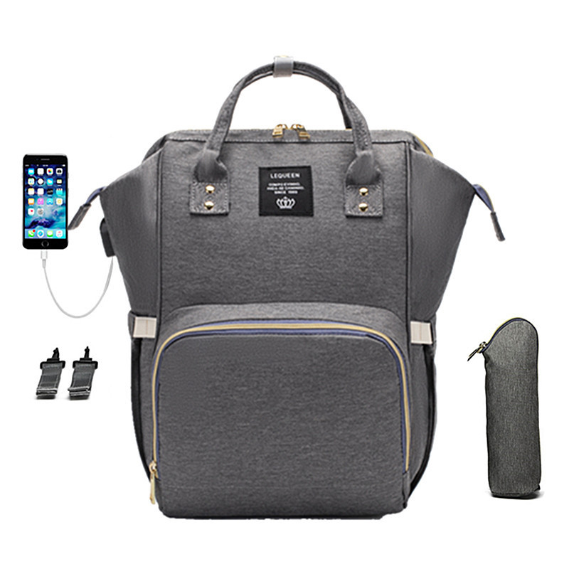 Bolsa Multifuncional de Gran Capacidad para Niños | Estilo Momia | Negra y Gris | Mochila de Viaje y Deporte | TiendasFR - Imagen 6