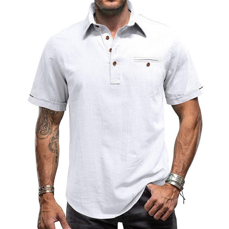 Camisa Hawaiana de Manga Corta para Hombre | Verde Militar para Playa y Verano - Imagen 3