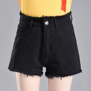 Shorts Vaqueros de Corte A con Bajo Deshilachado | Cintura Media-Alta | Verano 2026